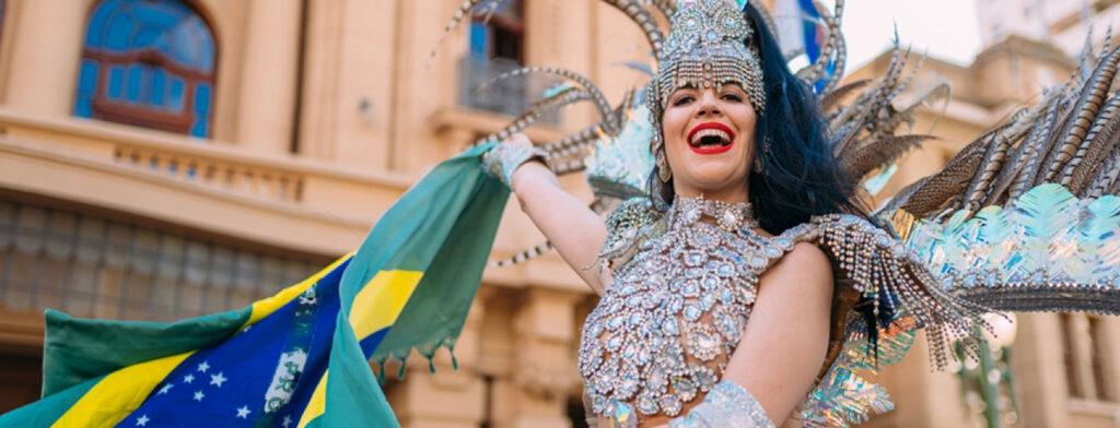 Garota en el Carnaval de Río.